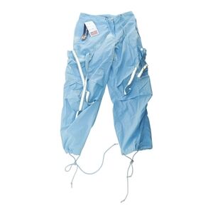 DEADSTOCK NWT UFO PARACHUTE FLUORESCENT PANTS SIZE L LIGHT BLUE 90S Y2K RAVE NEW